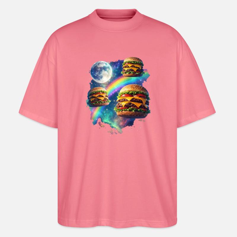 Explosion du Burger Galactique - T-shirt bio Blaster 2.0 coupe oversize Stanley/Stella Unisexe - rose