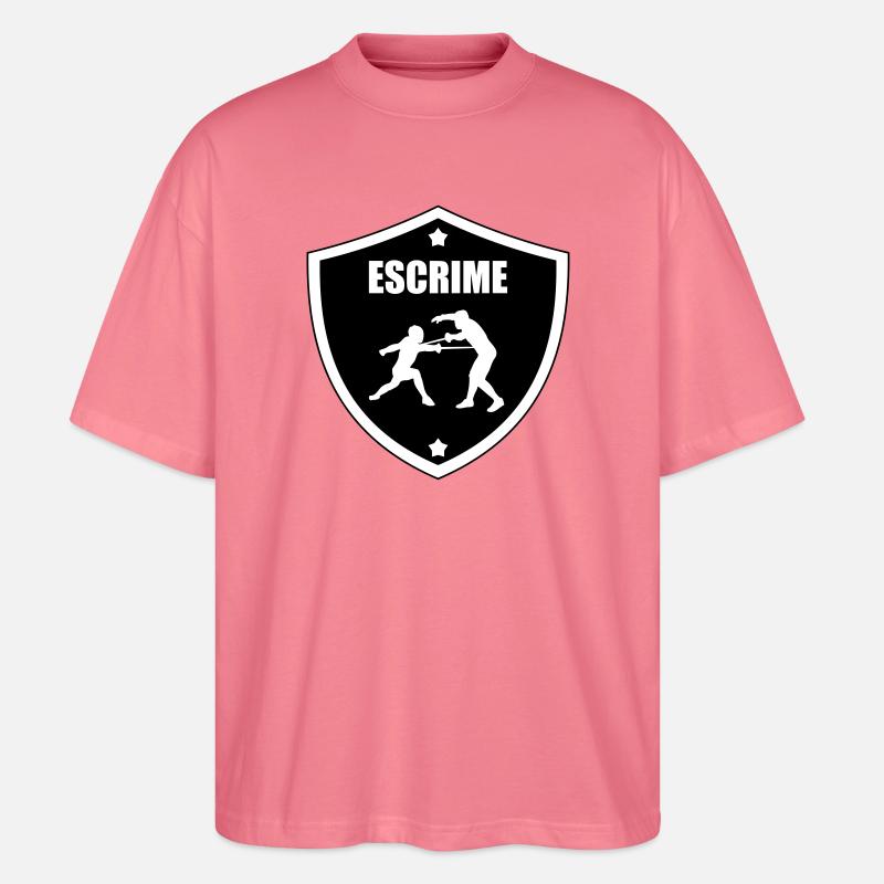 Fechtwappen: das Schild der Teilnehmer - Stanley/Stella Oversized Unisex Bio T-Shirt Blaster 2.0 - Pink 
