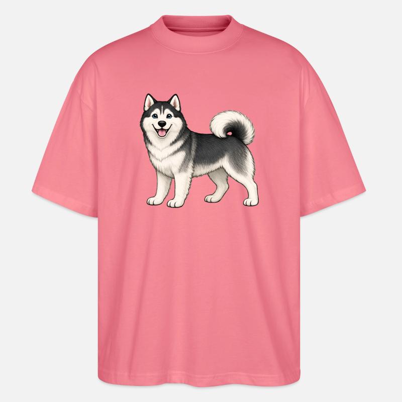 Fröhlicher Husky - Stanley/Stella Oversized Unisex Bio T-Shirt Blaster 2.0 - Pink 