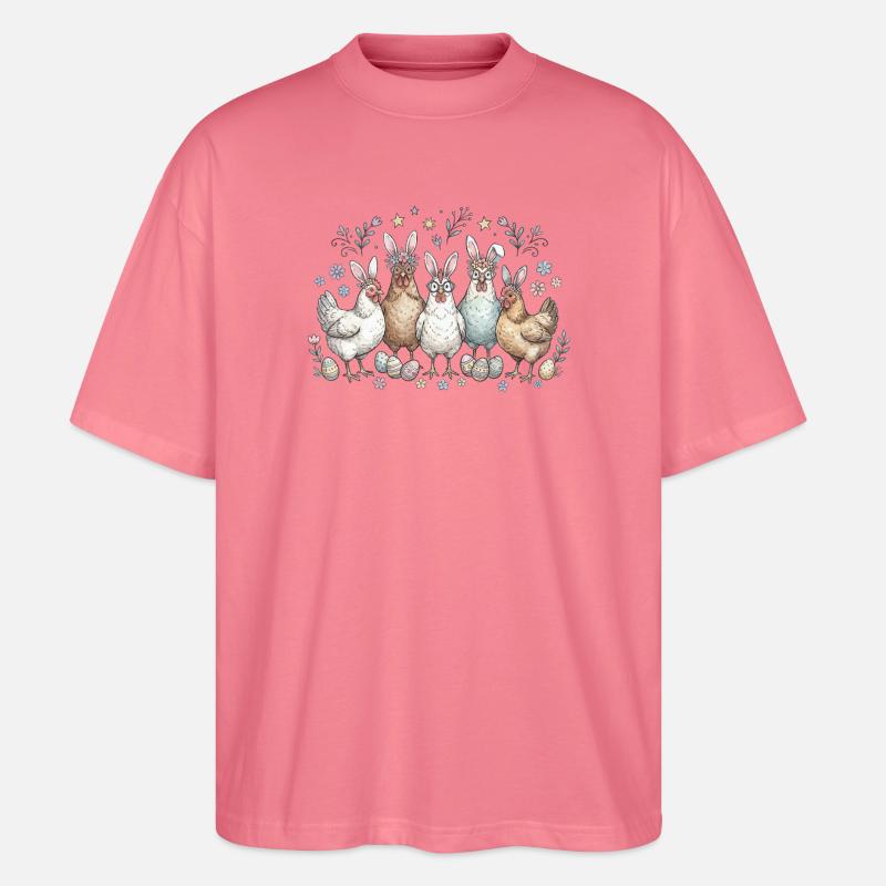 Osterhasen Bande mit Eiern - Stanley/Stella Oversized Unisex Bio T-Shirt Blaster 2.0 - Pink
