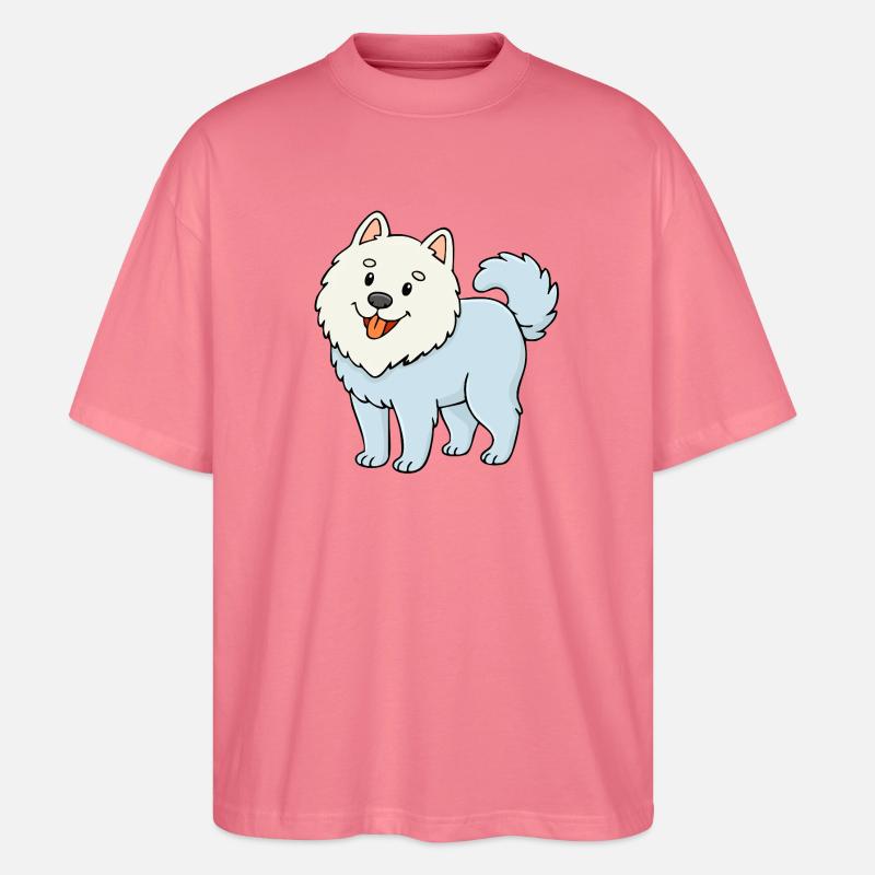 Wuschelhund (Weiß/ Comic) - Stanley/Stella Oversized Unisex Bio T-Shirt Blaster 2.0 - Pink 