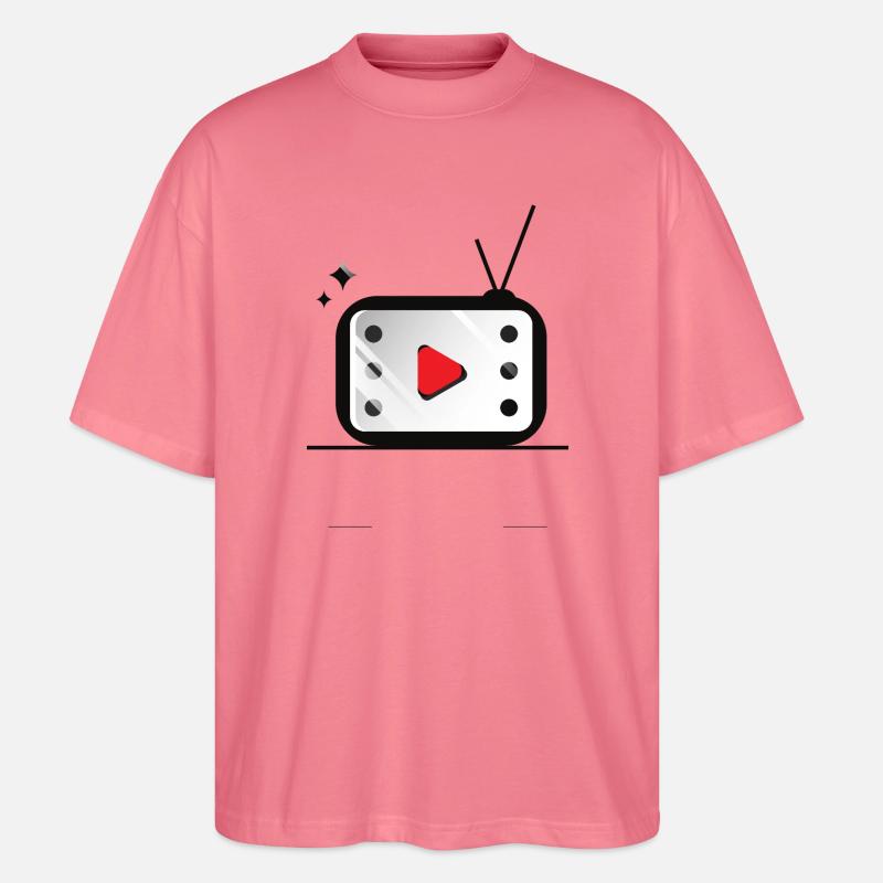 Retro TV Play Button Muster - Stanley/Stella Oversized Unisex Bio T-Shirt Blaster 2.0 - Pink 