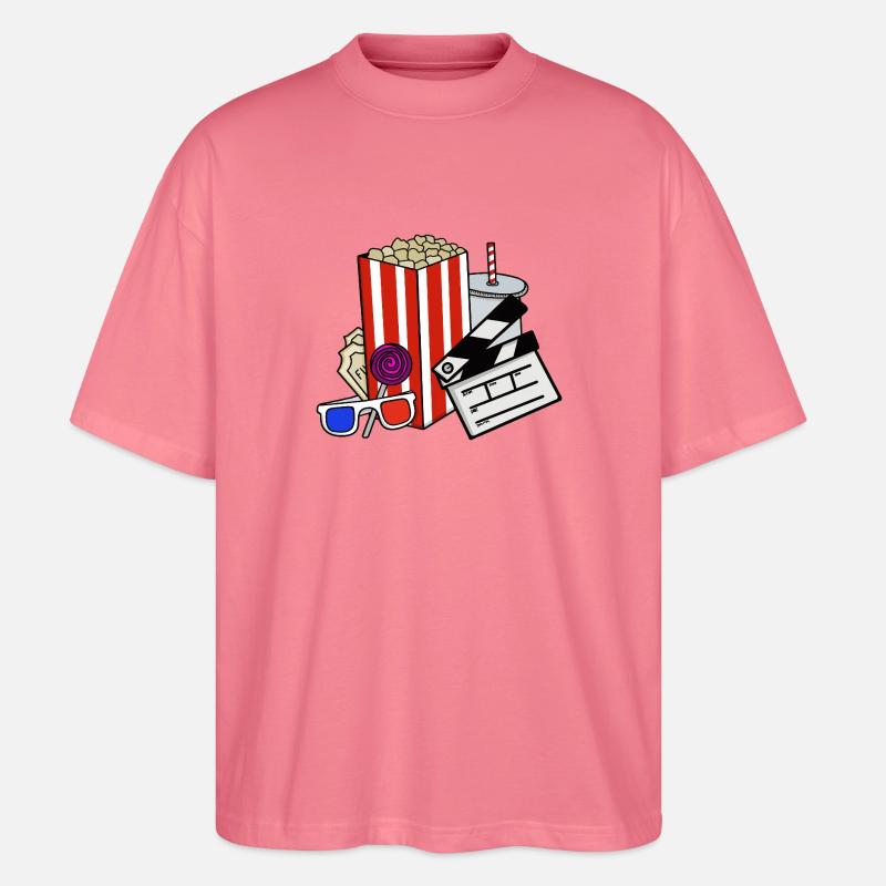 Collage de Snacks de Cinéma Rétro - T-shirt bio Blaster 2.0 coupe oversize Stanley/Stella Unisexe - rose 