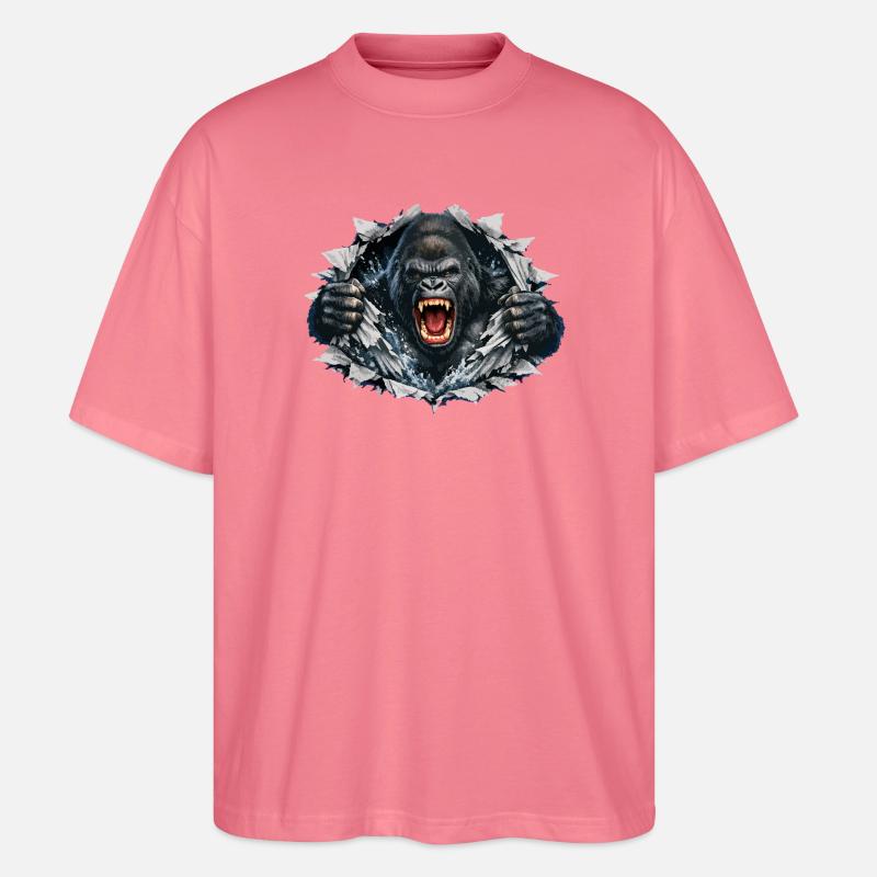 Gorilla bricht durch: Brüllende Kraft - Stanley/Stella Oversized Unisex Bio T-Shirt Blaster 2.0 - Pink 