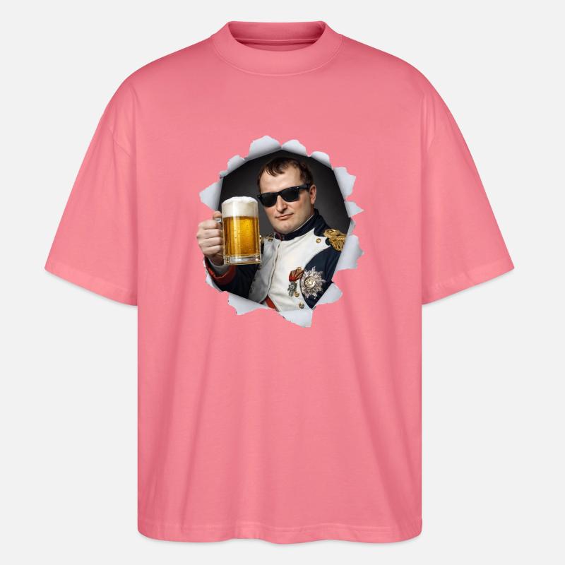Napoleon hält ein Bier - Stanley/Stella Oversized Unisex Bio T-Shirt Blaster 2.0 - Pink 