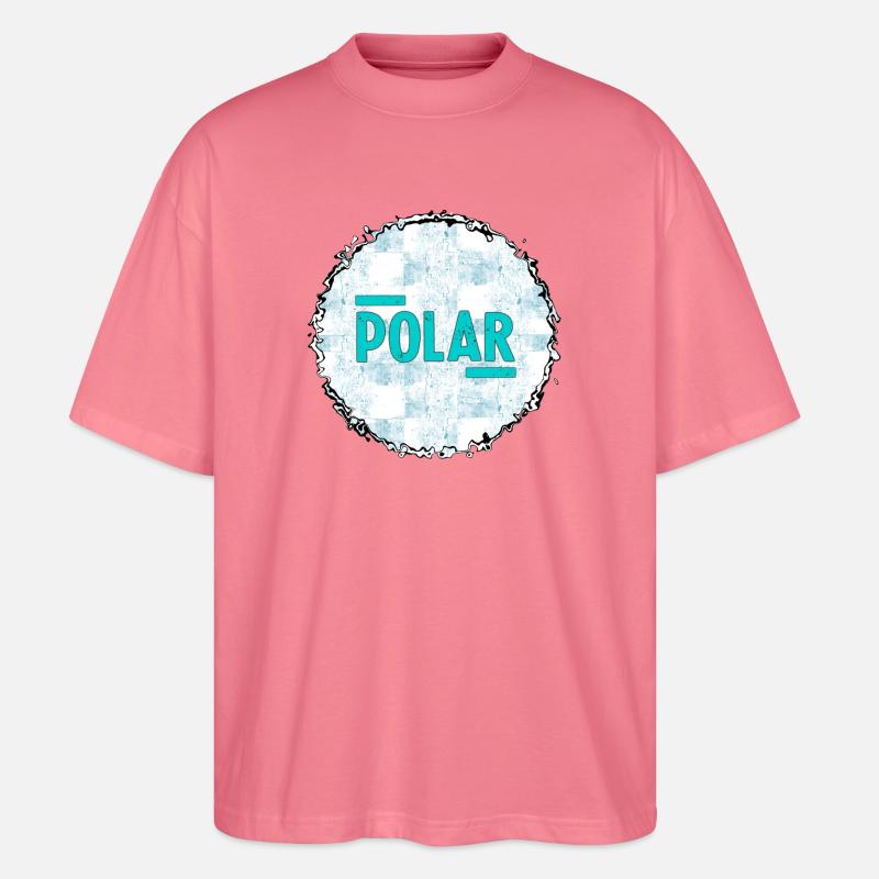 Polar Eisblau Logo Muster - Stanley/Stella Oversized Unisex Bio T-Shirt Blaster 2.0 - Pink 