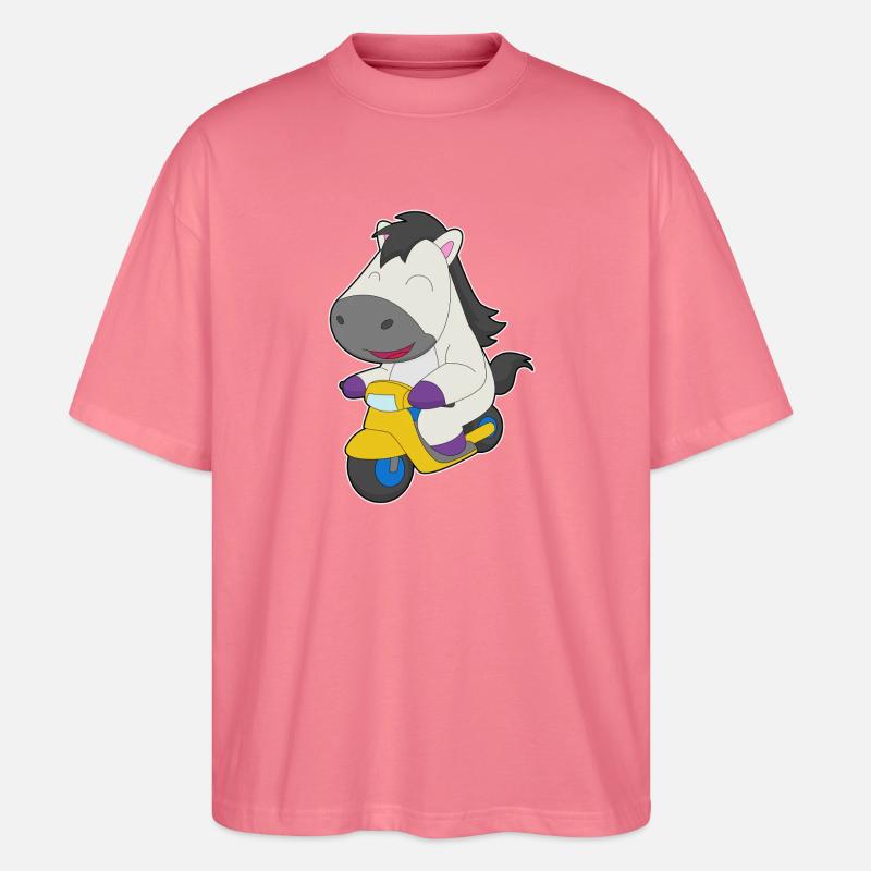 Pferd Motorroller - Stanley/Stella Oversized Unisex Bio T-Shirt Blaster 2.0 - Pink
