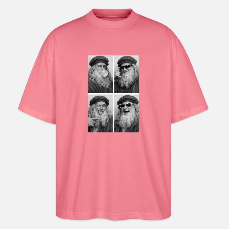 Leonardo da Vinci Collage - Stanley/Stella Oversized Unisex Bio T-Shirt Blaster 2.0 - Pink 