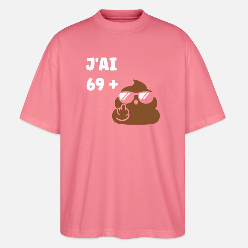 69 plus 1 - Stanley/Stella Oversized Unisex Bio T-Shirt Blaster 2.0 - Pink 