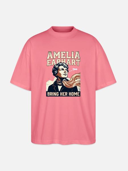 Amelia Earhart – Bring Her Home - Stanley/Stella Oversized Unisex Organic T-shirt Blaster 2.0 - pink joy 