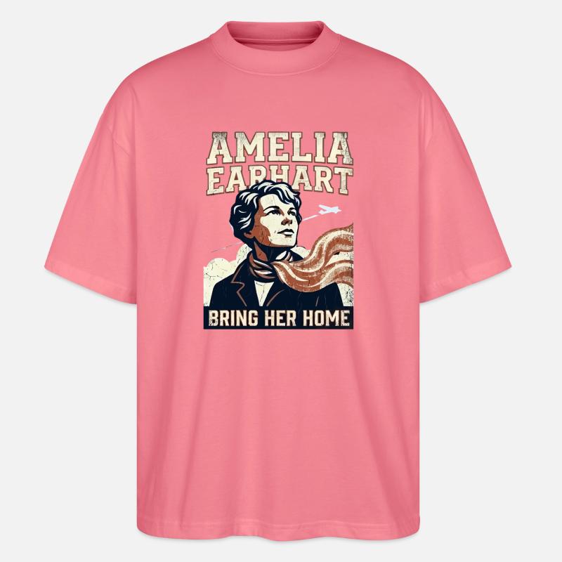Amelia Earhart – Bring Her Home - Stanley/Stella Oversized Unisex Organic T-shirt Blaster 2.0 - pink joy 