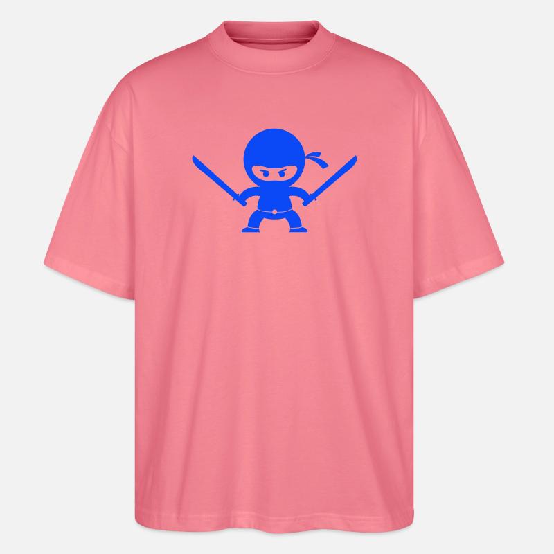 Blauer Ninja mit zwei Schwertern - Stanley/Stella Oversized Unisex Bio T-Shirt Blaster 2.0 - Pink 