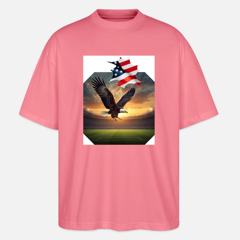 Patriotic eagle in stadium - Stanley/Stella Oversized Unisex Organic T-shirt Blaster 2.0 - pink joy