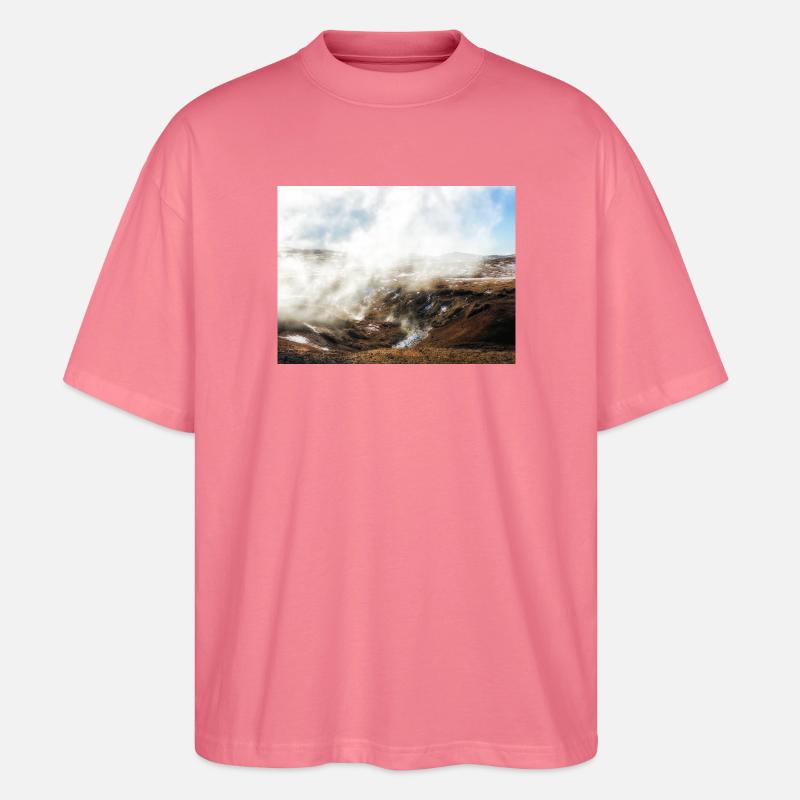 Wunderschöne, neblige Landschaft - Stanley/Stella Oversized Unisex Bio T-Shirt Blaster 2.0 - Pink