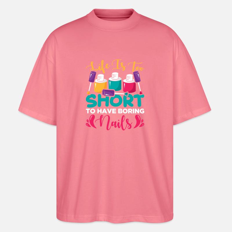 Nageldesigner Nageldesignerin Kosmetik Nagelstudio - Stanley/Stella Oversized Unisex Bio T-Shirt Blaster 2.0 - Pink