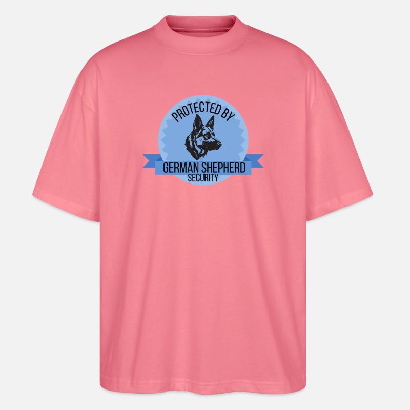 Protected By German Shepherd Security - Stanley/Stella Oversized Unisex Organic T-shirt Blaster 2.0 - pink joy 