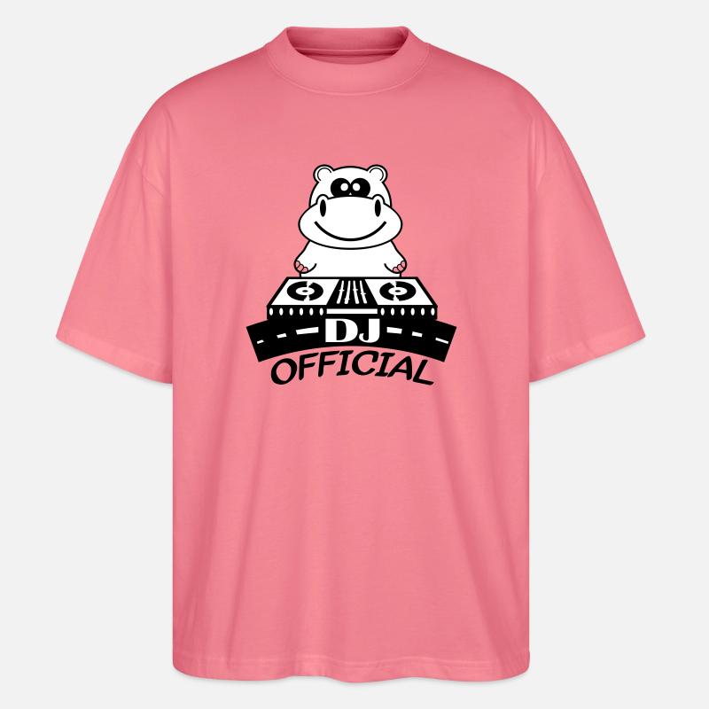 hippo_dj_design2 - T-shirt bio Blaster 2.0 coupe oversize Stanley/Stella Unisexe - rose 