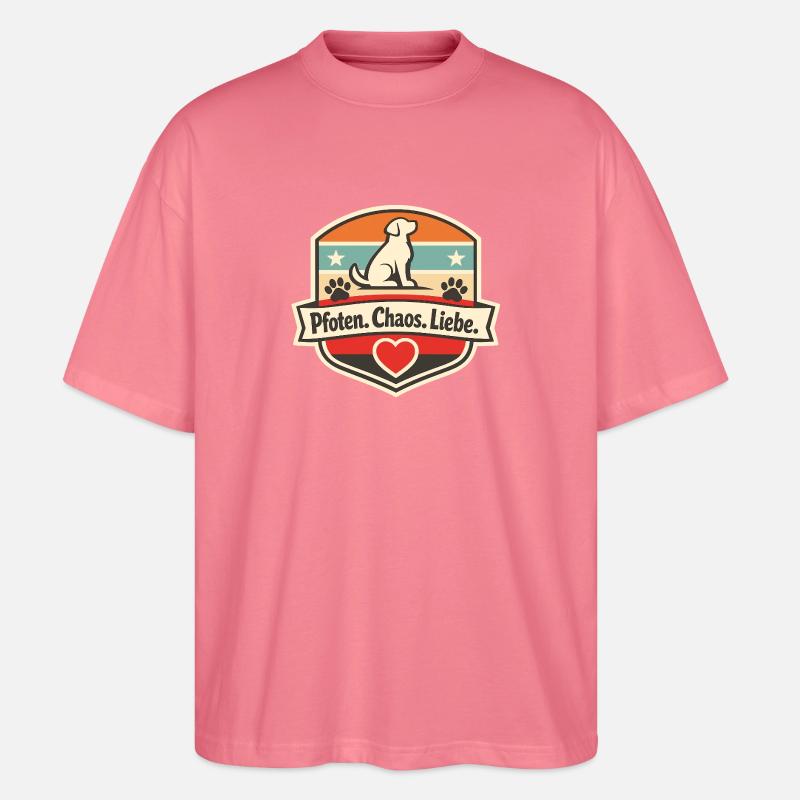 Pfoten Chaos Liebe Patch - Stanley/Stella Oversized Unisex Bio T-Shirt Blaster 2.0 - Pink 