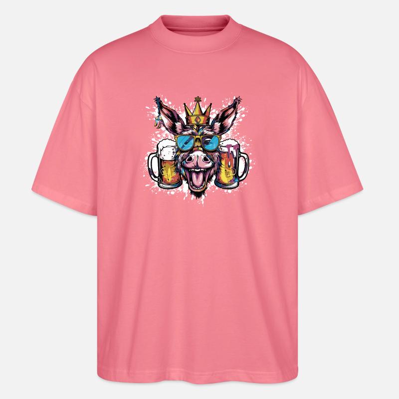 Esel Bier Lustig - Stanley/Stella Oversized Unisex Bio T-Shirt Blaster 2.0 - Pink