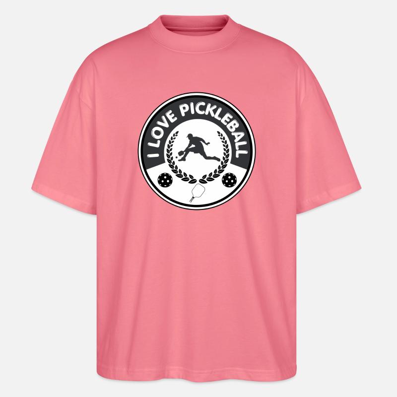 ICH LIEBE PICKLEBALL - Stanley/Stella Oversized Unisex Bio T-Shirt Blaster 2.0 - Pink 