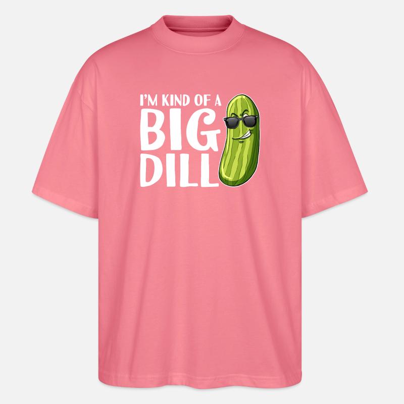 Big Dill Pickle Pun Tee - Stanley/Stella Oversized Unisex Organic T-shirt Blaster 2.0 - pink joy 