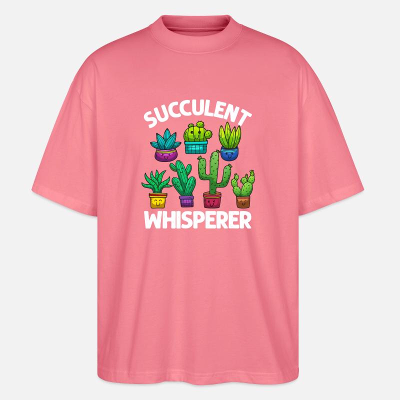 Chuchoteur de succulentes - T-shirt bio Blaster 2.0 coupe oversize Stanley/Stella Unisexe - rose 