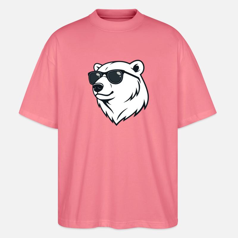 Eisbär Dunkle Brille - Stanley/Stella Oversized Unisex Bio T-Shirt Blaster 2.0 - Pink 