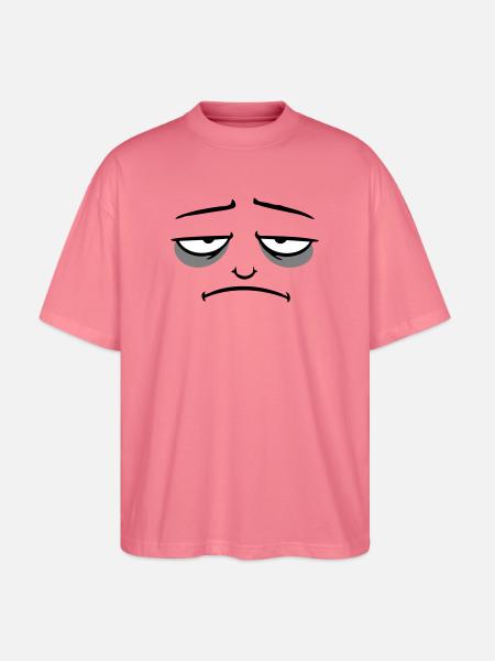 Grumpy sad disappointed face funny - Stanley/Stella Oversized Unisex Organic T-shirt Blaster 2.0 - pink joy 