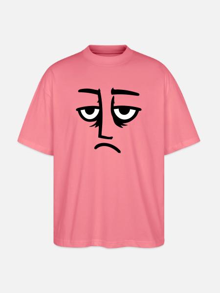 Grumpy sad disappointed face funny - Stanley/Stella Oversized Unisex Organic T-shirt Blaster 2.0 - pink joy 