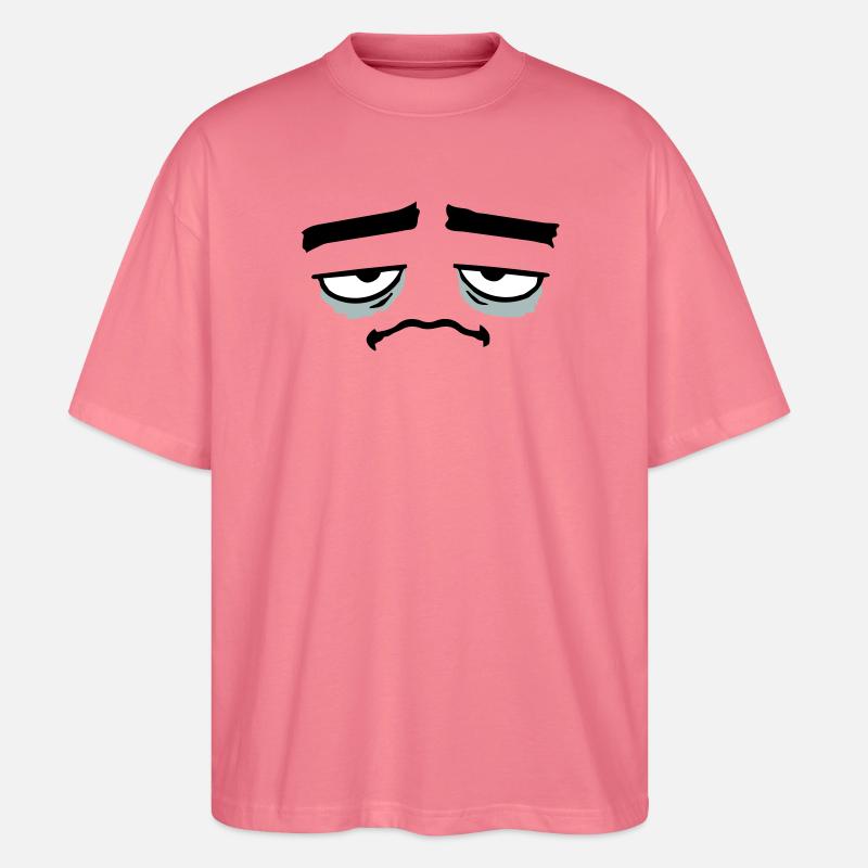 Grumpy sad disappointed face funny - Stanley/Stella Oversized Unisex Organic T-shirt Blaster 2.0 - pink joy 