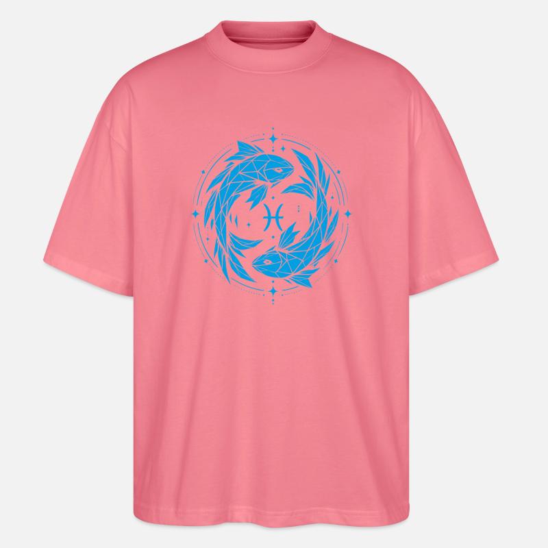 Fische Symbol – Sanft & Modern - Stanley/Stella Oversized Unisex Bio T-Shirt Blaster 2.0 - Pink 