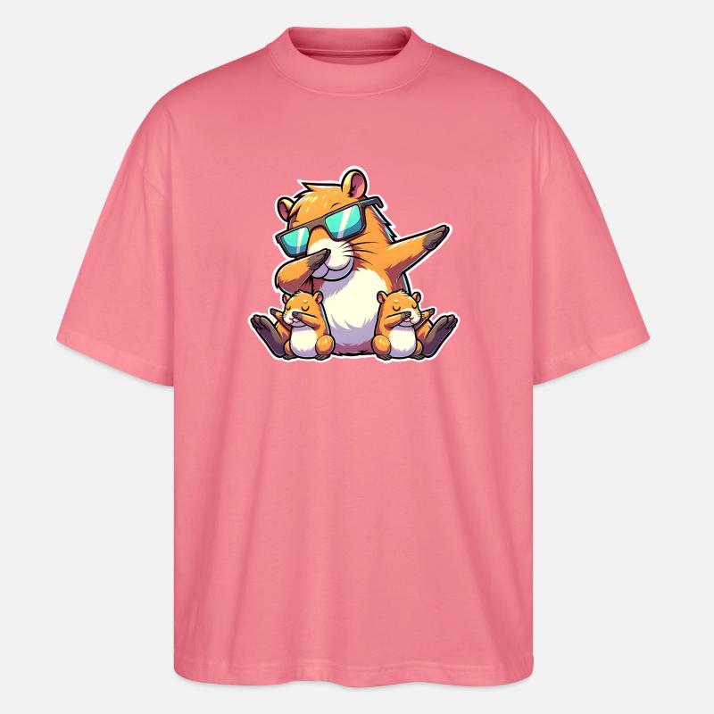 Capybara Papa - Stanley/Stella Oversized Unisex Bio T-Shirt Blaster 2.0 - Pink