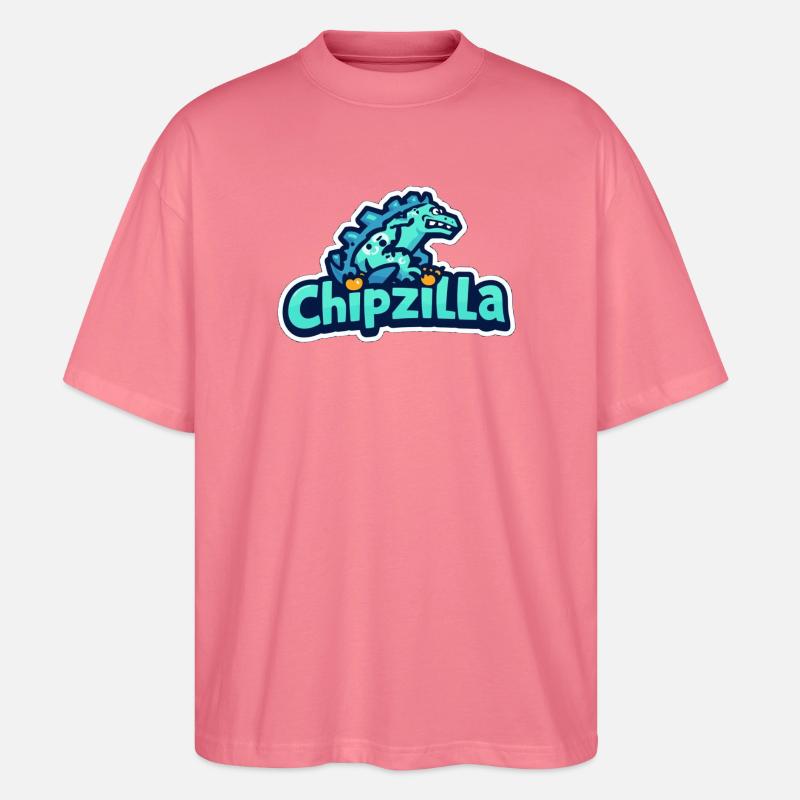 Chipzilla Dino Tee - Stanley/Stella Oversized Unisex Bio T-Shirt Blaster 2.0 - Pink 