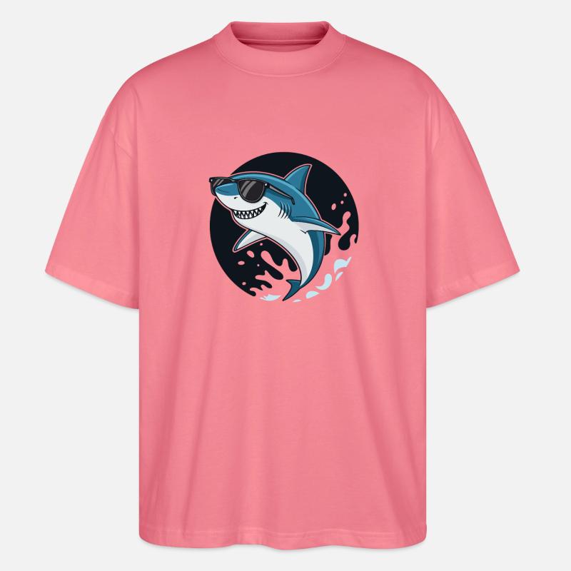 Surferhai mit dunkler Brille - Stanley/Stella Oversized Unisex Bio T-Shirt Blaster 2.0 - Pink