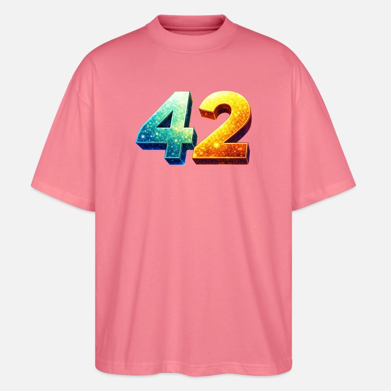 42 Cosmic Number – Nerd & Sci-Fi Design - Stanley/Stella Oversized Unisex Bio T-Shirt Blaster 2.0 - Pink 