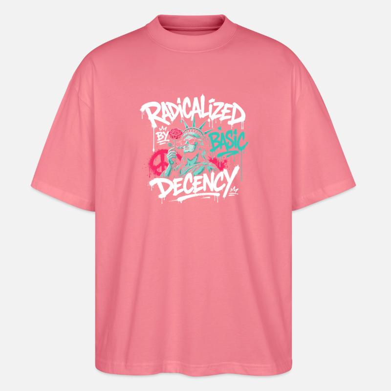 Radikalisierte Basic Decency Graffiti - Stanley/Stella Oversized Unisex Bio T-Shirt Blaster 2.0 - Pink