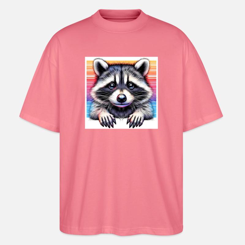 Waschbär - Stanley/Stella Oversized Unisex Bio T-Shirt Blaster 2.0 - Pink