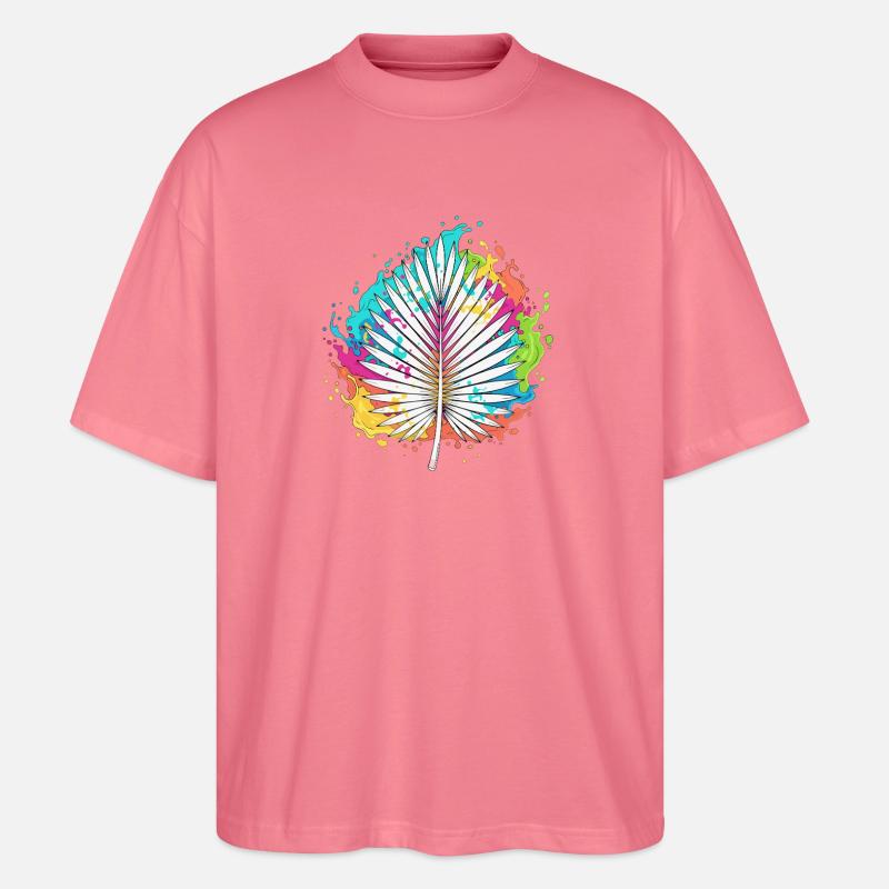 Bunte Palmenfächer Farbexplosion - Stanley/Stella Oversized Unisex Bio T-Shirt Blaster 2.0 - Pink 