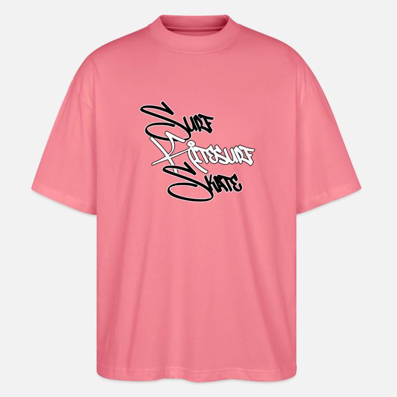 Graffiti Surf Schrift Weiß - Stanley/Stella Oversized Unisex Bio T-Shirt Blaster 2.0 - Pink 