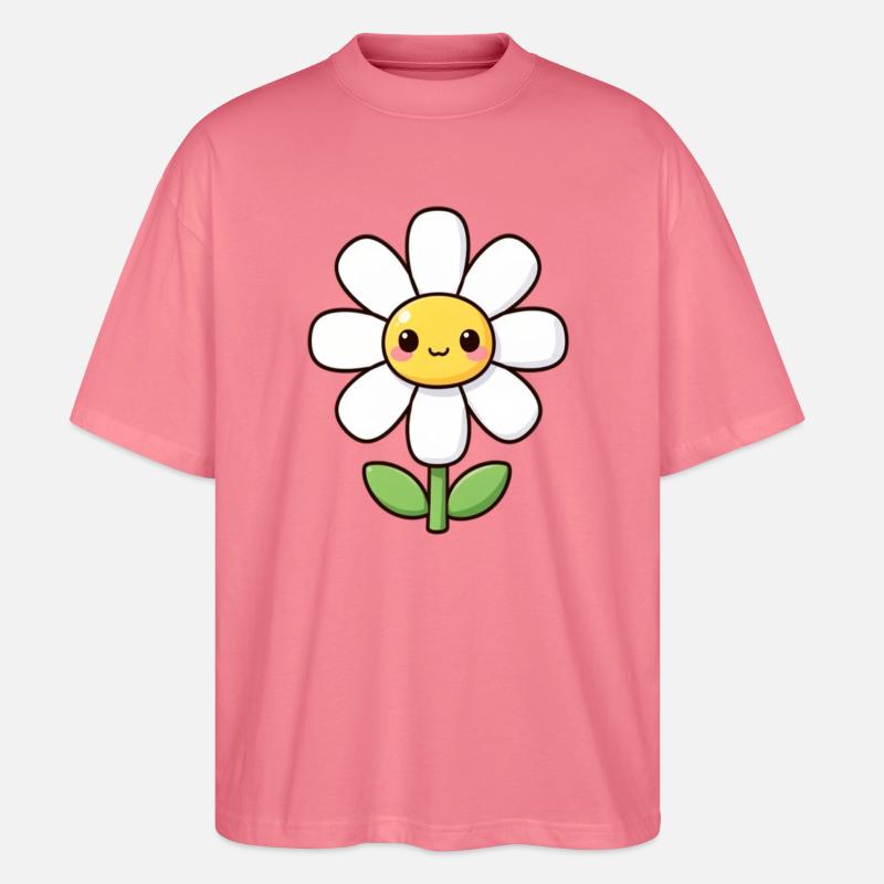 Kawaii Gänseblümchen weiße Blume Geschenk - Stanley/Stella Oversized Unisex Bio T-Shirt Blaster 2.0 - Pink