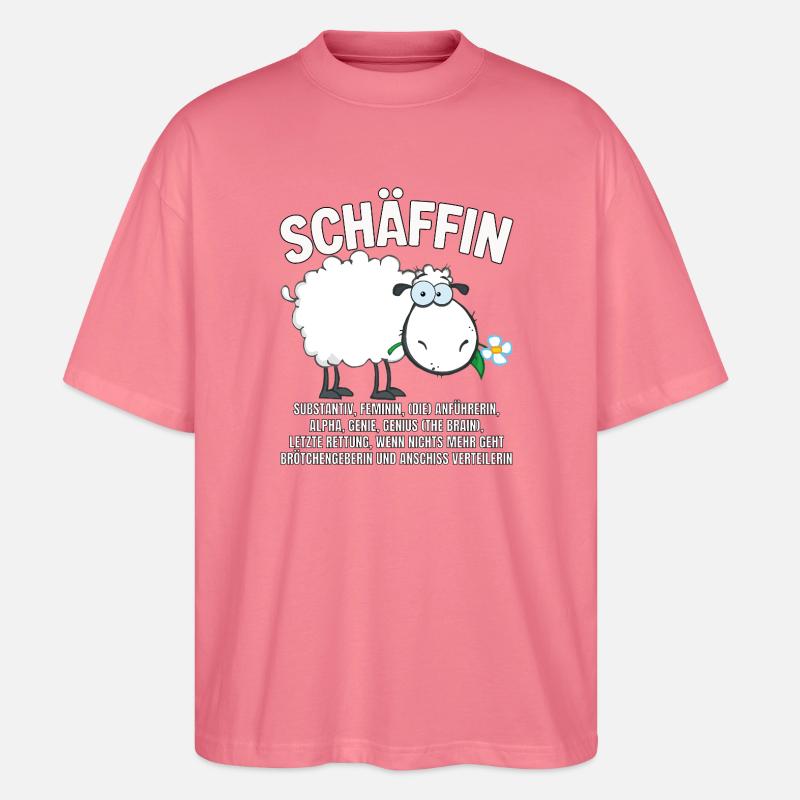 Schäffin - Alpha Schaf mit Sonnenbrille - Stanley/Stella Oversized Unisex Bio T-Shirt Blaster 2.0 - Pink