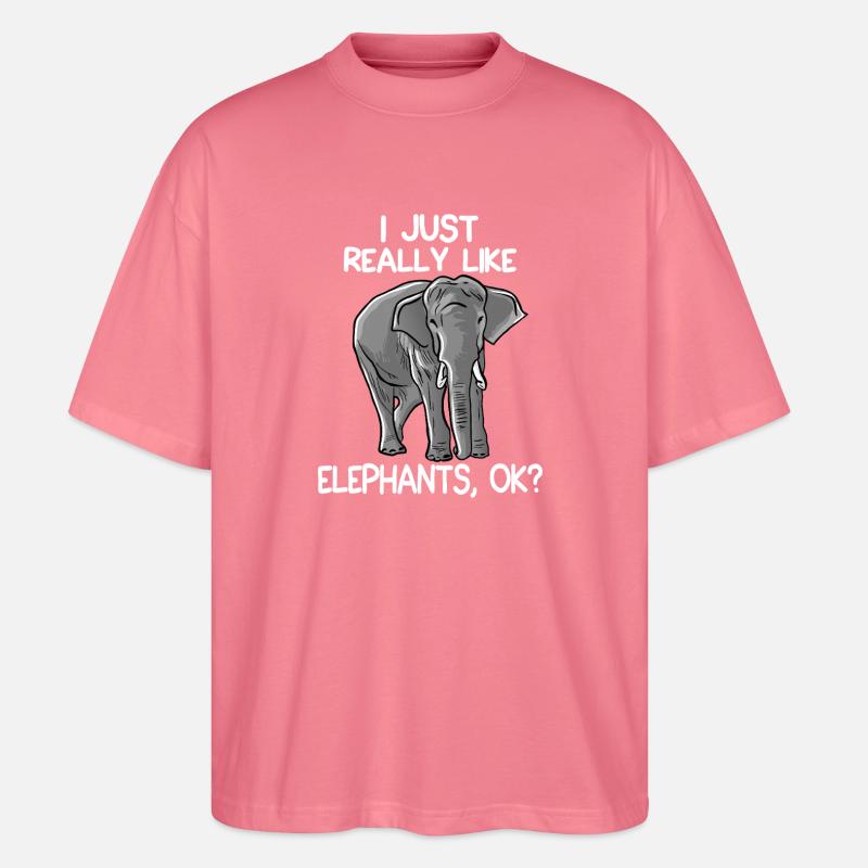 Elefanten-Grafik-Tee - Stanley/Stella Oversized Unisex Bio T-Shirt Blaster 2.0 - Pink