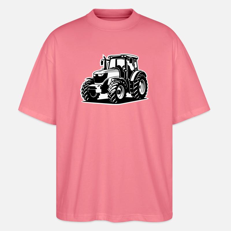 Traktor / Trecker / Schlepper (2-farbig) - Stanley/Stella Oversized Unisex Bio T-Shirt Blaster 2.0 - Pink 