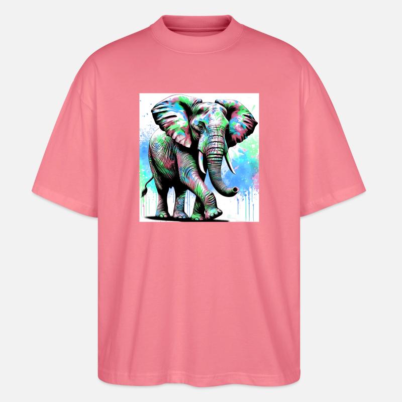 elephant - Stanley/Stella Oversized Unisex Organic T-shirt Blaster 2.0 - pink joy