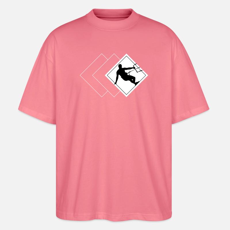quadrat_kitesurfer_weiss - Stanley/Stella Oversized Unisex Bio T-Shirt Blaster 2.0 - Pink