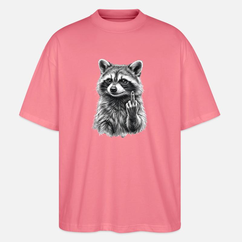 Grumpy Raccoon - Stanley/Stella Oversized Unisex Bio T-Shirt Blaster 2.0 - Pink 