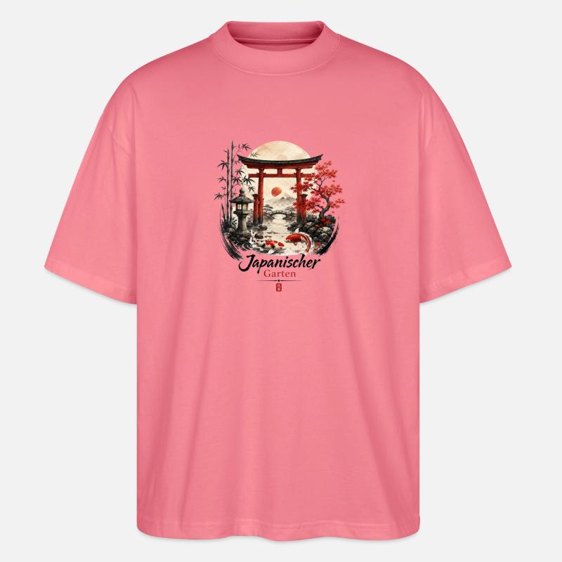 Japanischer Garten - Stanley/Stella Oversized Unisex Bio T-Shirt Blaster 2.0 - Pink 
