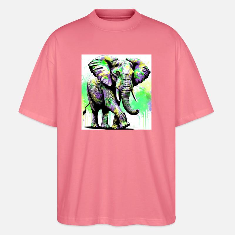 elephant - Stanley/Stella Oversized Unisex Organic T-shirt Blaster 2.0 - pink joy