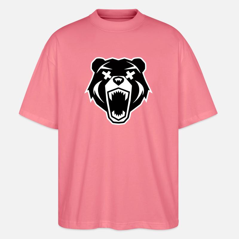 Wütender Bärenkopf - Stanley/Stella Oversized Unisex Bio T-Shirt Blaster 2.0 - Pink 