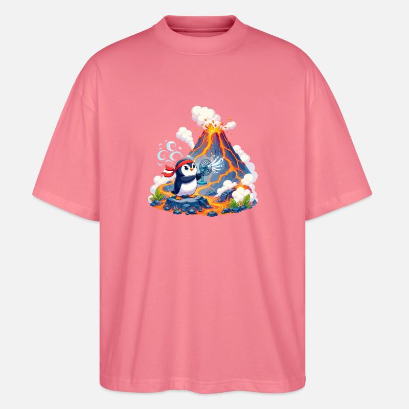 Lava-Pinguin mit Ventilator - Stanley/Stella Oversized Unisex Bio T-Shirt Blaster 2.0 - Pink 